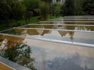 Terrassendach Leimholz mit Glasdach