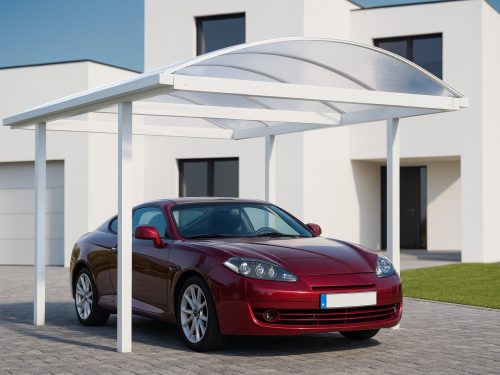 Carport aus Aluminium Gebogen mit Acrylglas