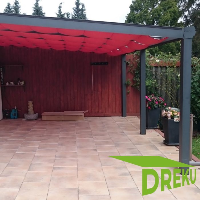Terrassendach Beschattung rot