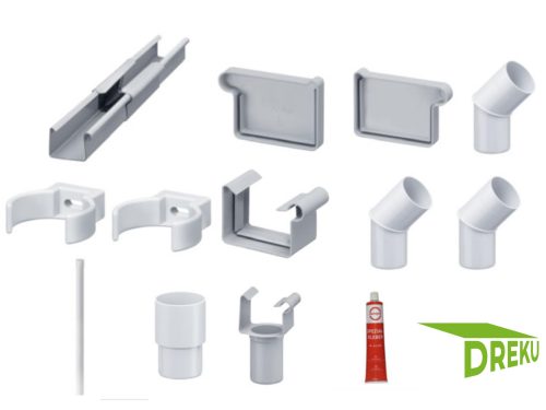 Kunststoff-Kastenrinne NW68 Komplettset