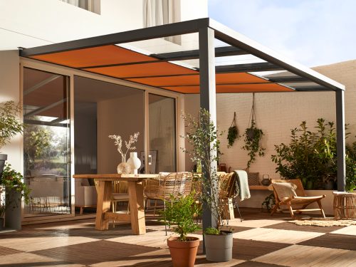 Plissee für Terrassenüberdachung